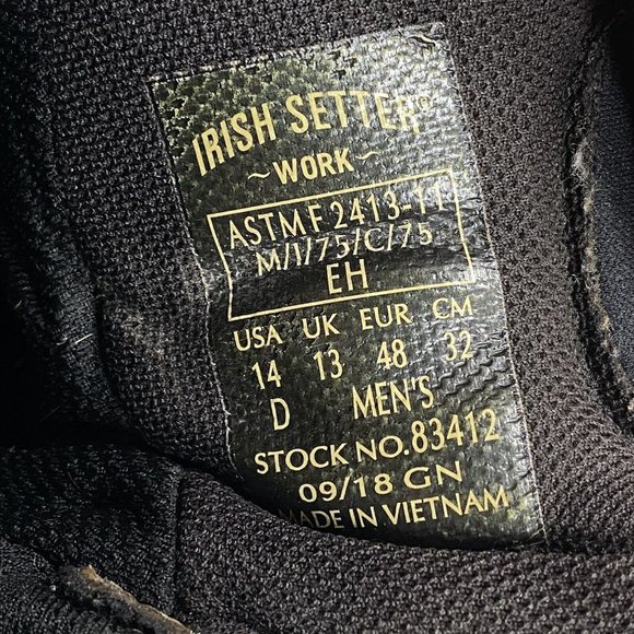 Red Wing Irish Setter Work 5" Crosby Sz US 14 D Safety Toe 83412 - Picture 11 of 11